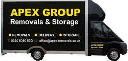 Apex Group liveried removals truck
